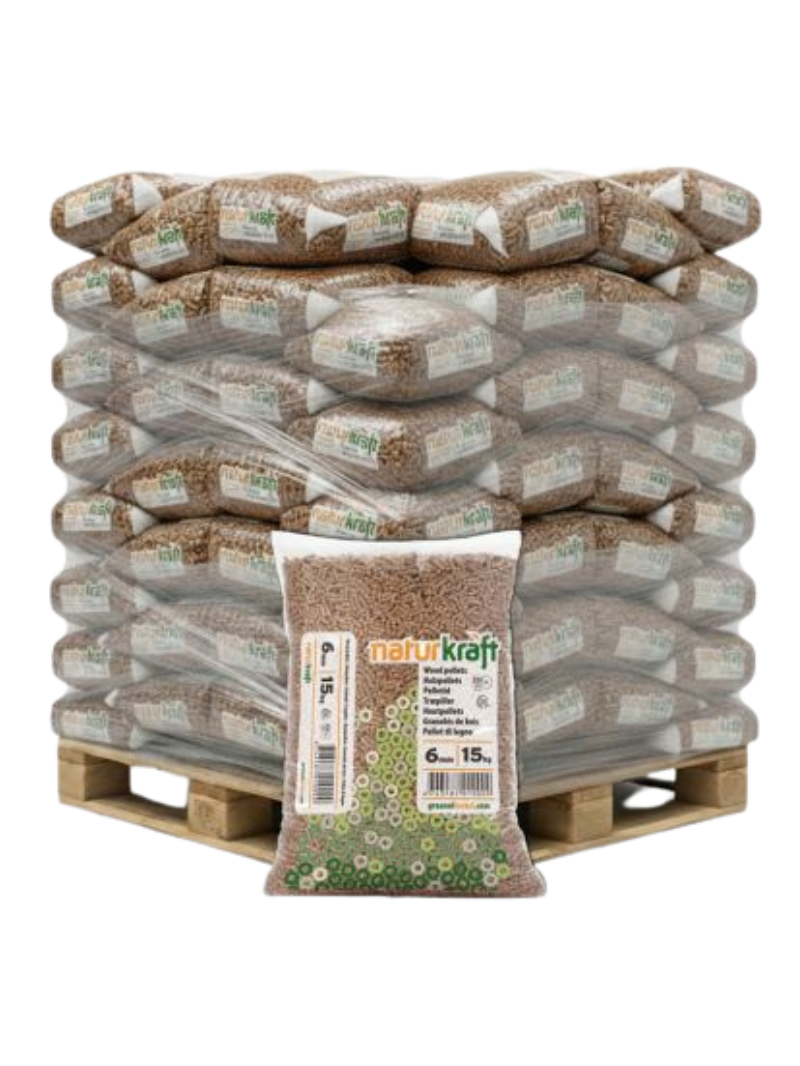 Palette Naturkraft de Granulés de Bois – 66 Sacs x 15 kg (990 kg)